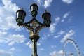 street light against blue sky Royalty Free Stock Photo