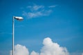 Street light against the blue sky with clouds. Royalty Free Stock Photo