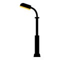 Street light black silhouette isolated on white background. Set of modern and vintage street lights. Elements for landscape Royalty Free Stock Photo