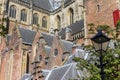 Street light in front of the St. Bavo church in Haarlem Royalty Free Stock Photo