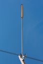 Street light with halogen lamp against blue sky in Thailand. Royalty Free Stock Photo