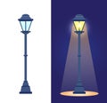 Street light is isolated in day on white background. Garden lantern is illuminating park, square at night. Urban bulb element Royalty Free Stock Photo
