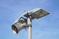 Street light lamp post with loud speaker Royalty Free Stock Photo