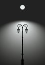 Street light. Lampost under the moon. Royalty Free Stock Photo