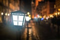 Street light at the nighly europian street Royalty Free Stock Photo