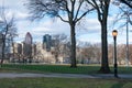 Queensbridge Park with a Street Light and Open Space in Long Island City Queens New York Royalty Free Stock Photo