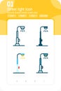 Street light premium icon with multiple style isolated on white background. Vector illustration concept design template Royalty Free Stock Photo