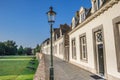 Street light on top of the historic city wall of Maastricht