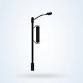 Street light vector icon. Lamppost flat silhouette Royalty Free Stock Photo