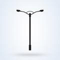 Street light vector icon. Lamppost flat silhouette Royalty Free Stock Photo