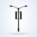 Street light vector icon. Lamppost flat silhouette Royalty Free Stock Photo