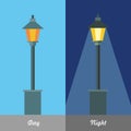 Street Light Vector Illustration at Day and Night