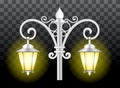 street light vintage realistic isolated on transparent. Royalty Free Stock Photo