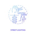 Street lighting blue gradient concept icon