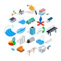 Street lighting icons set, isometric style Royalty Free Stock Photo