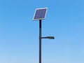 Street lighting pole with photovoltaic panel Royalty Free Stock Photo