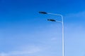 Street lighting, supports for ceilings with led lamps. concept of modernization and maintenance of lamps, place for text, day Royalty Free Stock Photo