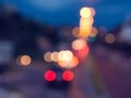 Street lights and cars with defocus effect