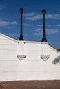 Street lights in the French Plaza area of Old Quarter in Panama. Royalty Free Stock Photo