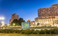 Street lights of New Orleans on Mardi Gras night Royalty Free Stock Photo