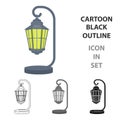 Street lights in retro style. Lamppost single icon in cartoon style vector symbol stock illustration web. Royalty Free Stock Photo