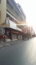 Street in Lopburi, Thailand during Sunset.