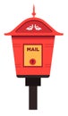 Street mailbox isolated icon, letters box and postage Royalty Free Stock Photo