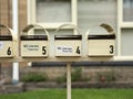 Street mailbox or letterbox with no junk mail note Royalty Free Stock Photo