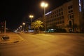 The street at night in Manama, Bahrain Royalty Free Stock Photo