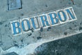 A street marker for Bourbon Street