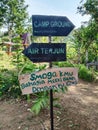 Street marker on to the jungle in Indonesia