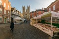 Street Market on Castle Hill Lincoln A Royalty Free Stock Photo