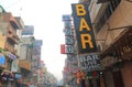 Street market cityscape New Delhi India