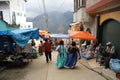 Street Market in Coroico with local people, Bolivia Royalty Free Stock Photo