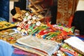 Street market with handmade items