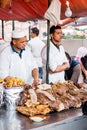 Street market - meat vendors Royalty Free Stock Photo