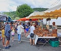 Outdoor market, Le Bugue, France Royalty Free Stock Photo