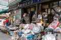 Street market. Second hand objects on sale