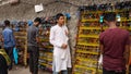 Street market selling sunglasses in,Dhaka,Bangladesh