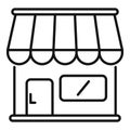 Street market shop icon outline vector. Road sign Royalty Free Stock Photo