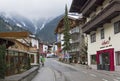 A street in Mayrhofen, a ski resort in Tyrol, Austria. Royalty Free Stock Photo