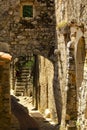 Street in medieval Eze village at french Riviera coast, Provence, France Royalty Free Stock Photo