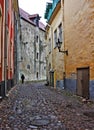 An old cobblestone street in Tallinn