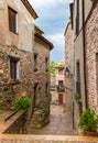 Street in the medieval village Besalu, Catalonia, Spain Royalty Free Stock Photo