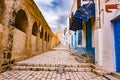 Street in Medina in Sousse, Tunisia.