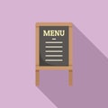 Street menu restaurant icon flat vector. Food cafe