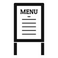 Street menu restaurant icon simple vector. Food cafe