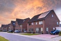 Street with modern family houses Royalty Free Stock Photo