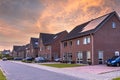 Street with modern family houses Royalty Free Stock Photo