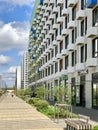 Street in Modern Residential Complex in Moscow, Russia.